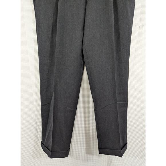JOSEPH A. BANK! SMART CHARCOAL GRAY WOOL PLEATED FRONT, CUFFED SLACKS! SZ 36x30 - Picture 6 of 11